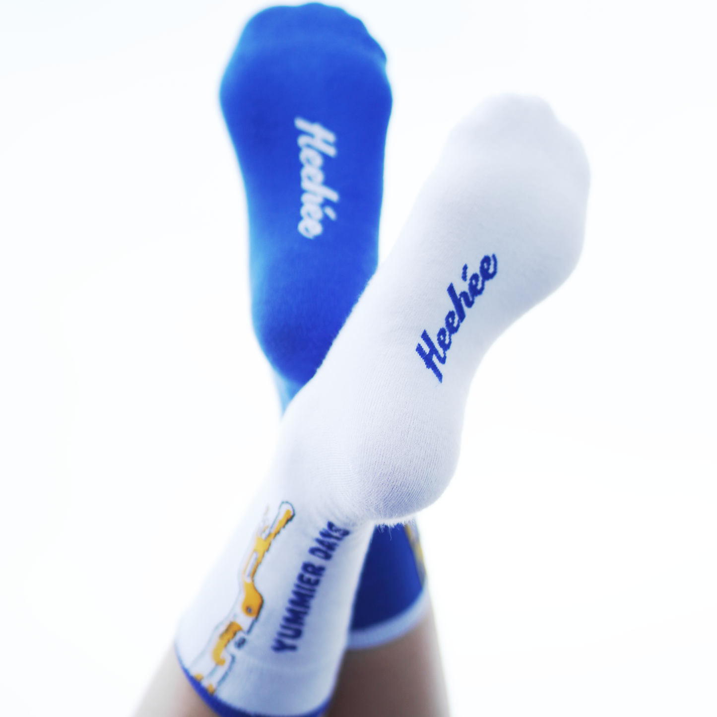 Take Me To Yummier Days Socks (Blue&White)