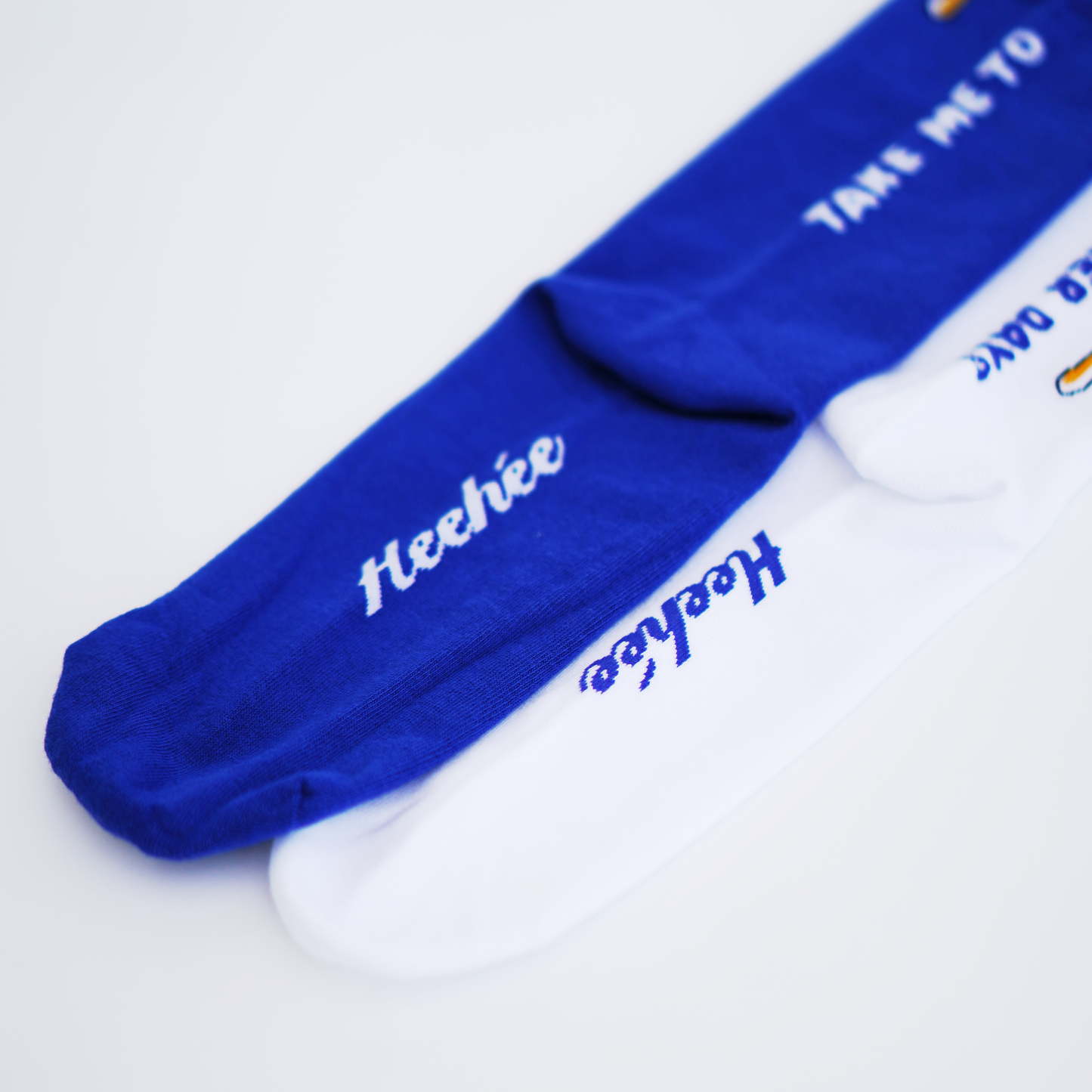 Take Me To Yummier Days Socks (Blue&White)
